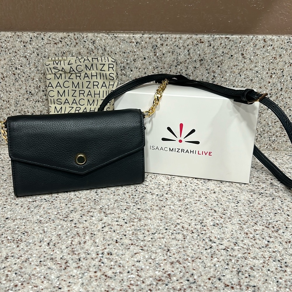 Isaac Mizrahi Pebble Leather Crossbody with removable strap